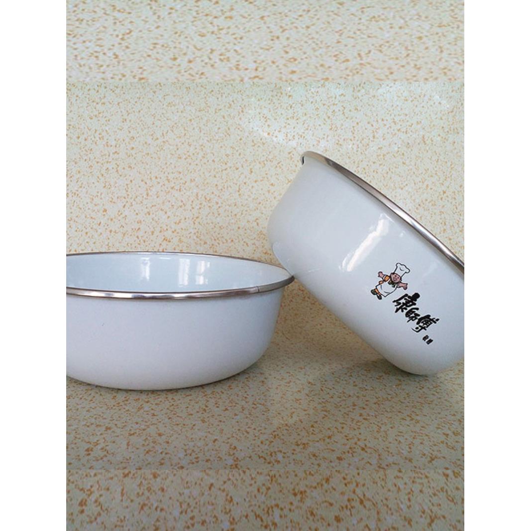 厂家直销康师傅搪瓷碗带盖保鲜便当盒饭盒密封罐泡面碗珐琅密封碗