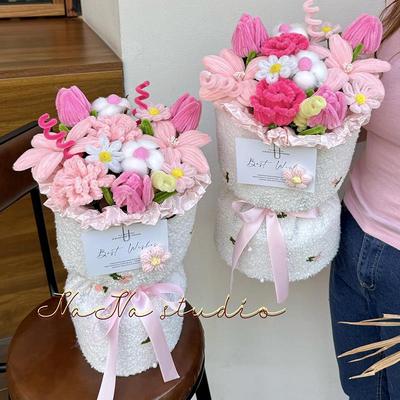 手工玫瑰郁金香扭扭棒花束成品生日礼物毕业生日送女生闺蜜朋友