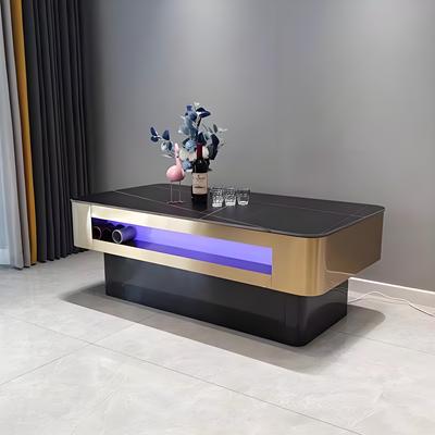 KTV酒吧茶几定制夜场会所不锈钢岩板高端KTV专用发光台酒吧桌卡座