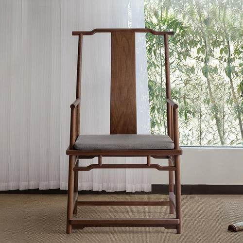 新中式主人椅高背椅主椅茶椅老榆木茶椅子官帽椅太师椅茶椅泡茶椅