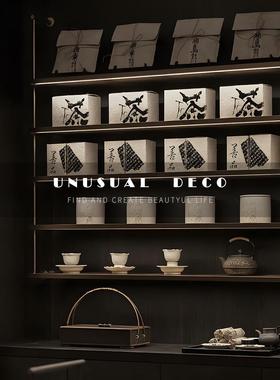 UNUSUAL 新中式现代竹藤编提篮盒茶壶核桃纸巾盒样板间书房摆件