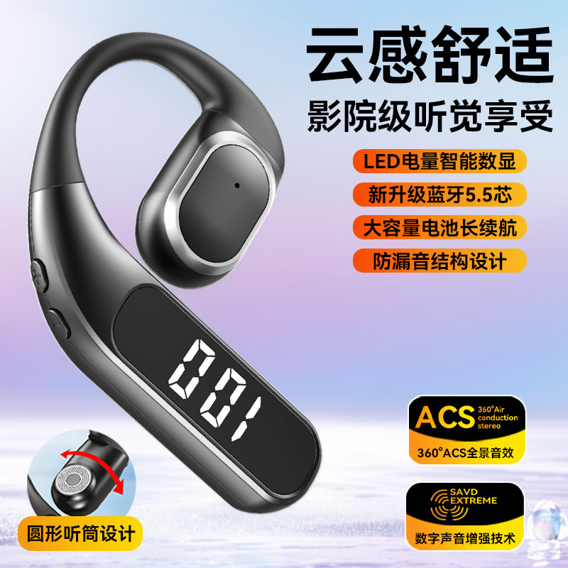 【左右耳佩戴】2025新款单耳无线蓝牙耳机超长续航气骨传导不入耳,影音电器,蓝牙耳机,淘宝优惠券,粉丝福利购,淘宝优惠卷