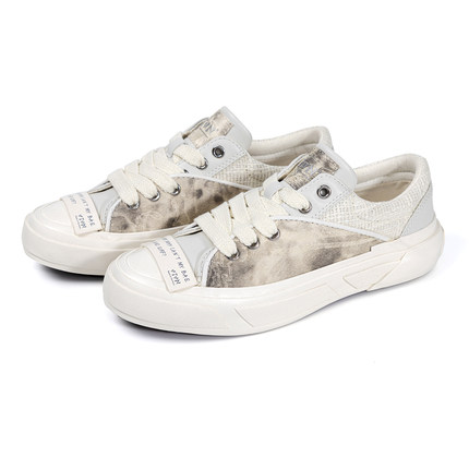 VTVN月光系列国风设计低帮女白色系带休闲板鞋潮流百搭小白鞋