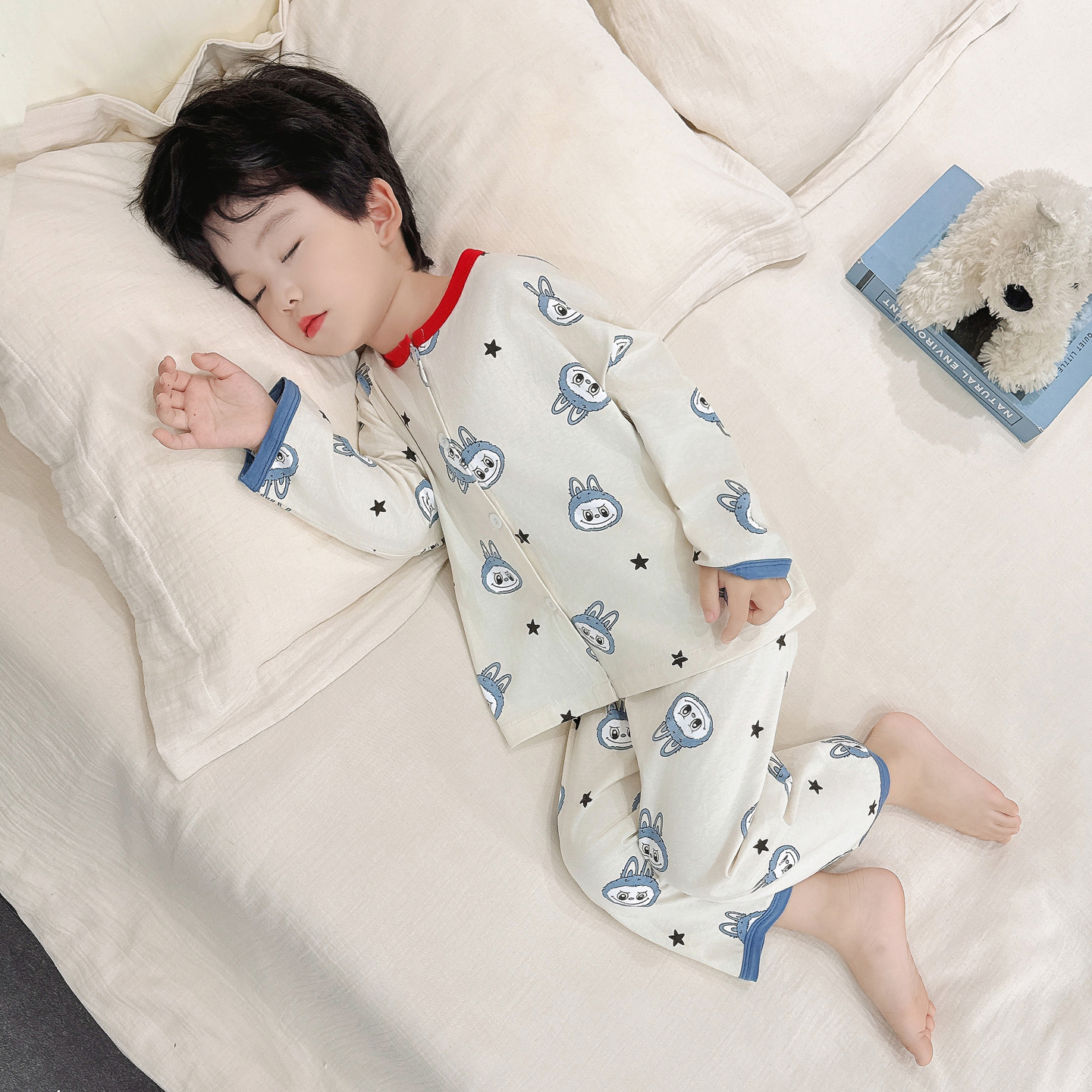男童睡衣2025新款春秋季儿童家居服套装男宝宝休闲可爱卡通两件套