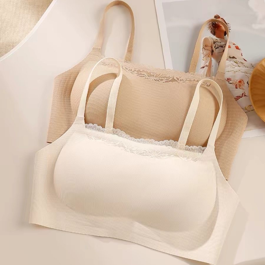 粉底液抹胸内衣女小胸聚拢收副乳夏季薄款防走光无钢圈隐形文胸罩