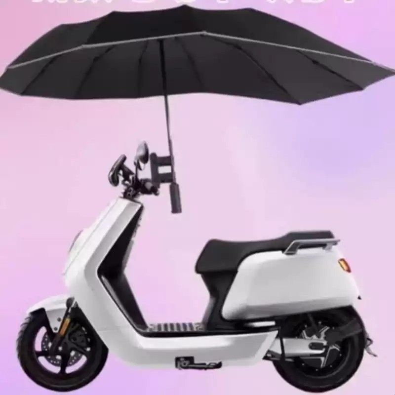 小型电动车骑手专用雨伞电瓶车防风折叠支架雨伞偏心伞加固抗风暴