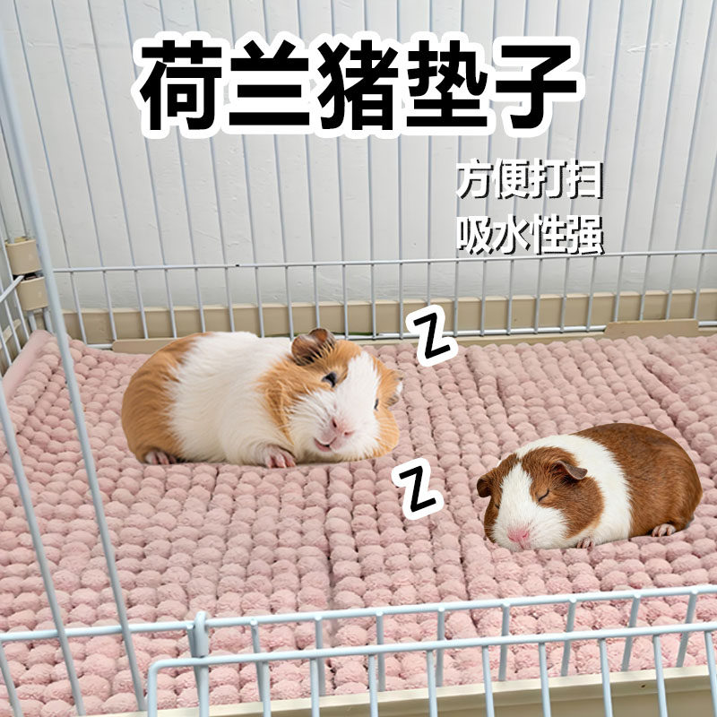 荷兰猪垫子豚鼠睡觉吸水雪尼尔脚垫机洗笼子裁剪防滑毛毯宠物用品