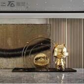 售楼处酒店空间大型玻璃钢雕塑 轻奢风客制化落地摆件