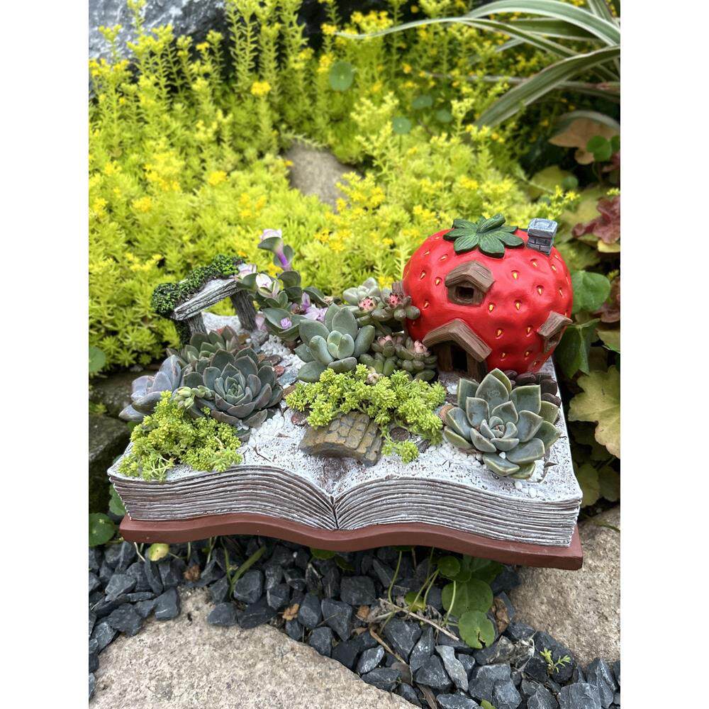 草莓屋太阳能书韩国多肉花盆家庭装饰花园装饰庭院阳台礼品礼品