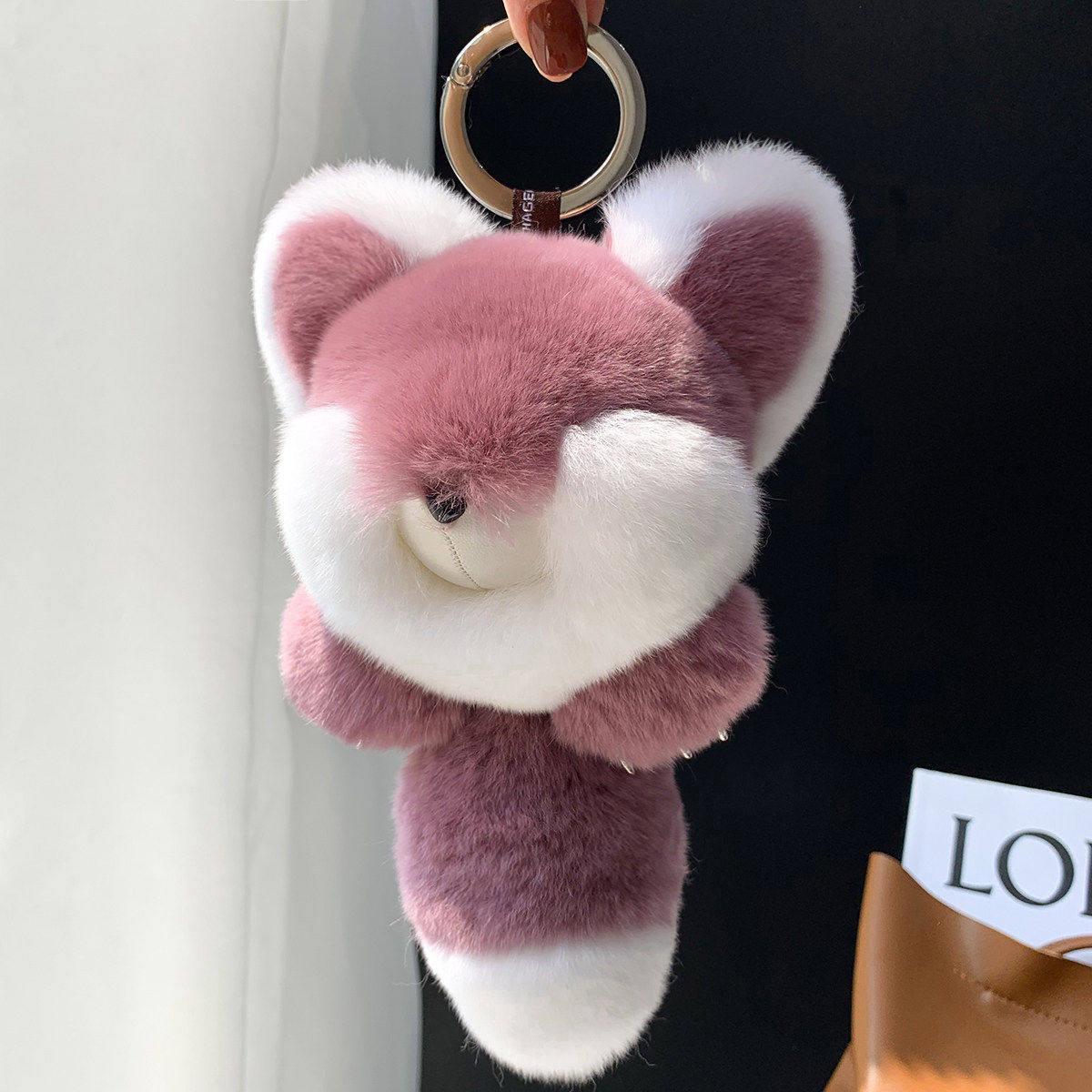 【高级狐狸】獭兔毛小狐狸包包挂件可爱毛绒汽车钥匙扣后视镜挂饰