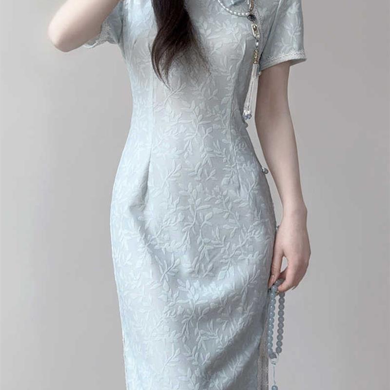 旗袍小个子2025春夏季新中式年轻款套装高贵订婚改良旗袍连衣裙子