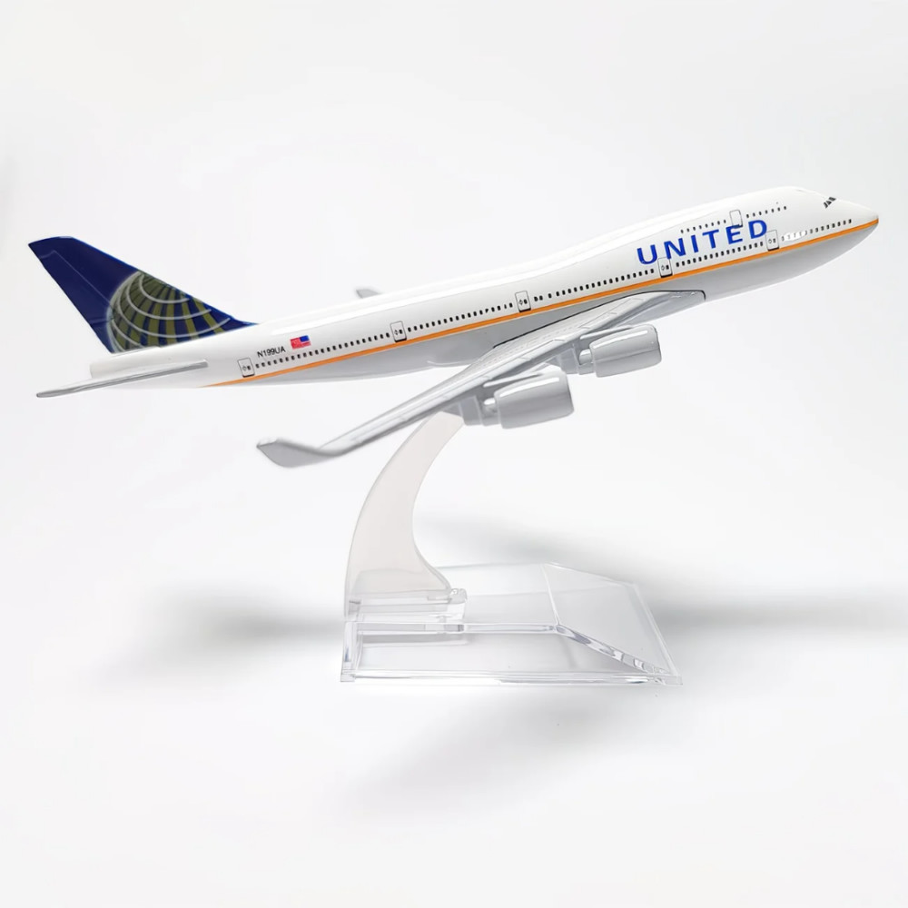 747飞机模型+jal-8116747飞机模型美联航波音16厘米1:400客机模型