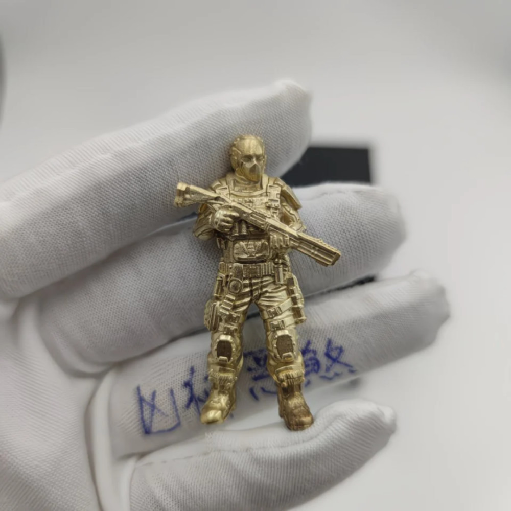 中国特种兵手办模型军人维和铜实心钥匙扣兵人海军陆战队迷你可动