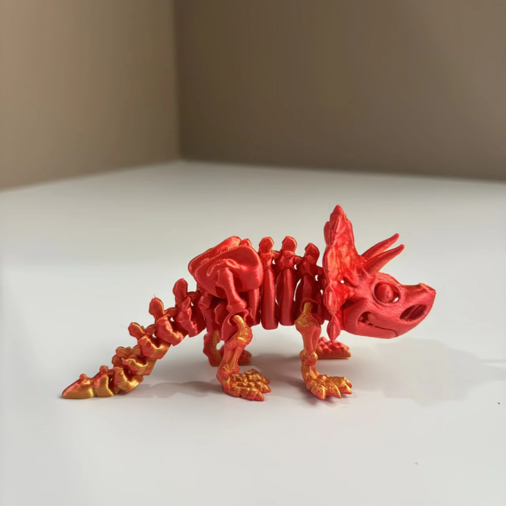 3D打印多关节三角龙骨架可动模型手办摆件恐龙玩具礼物图片