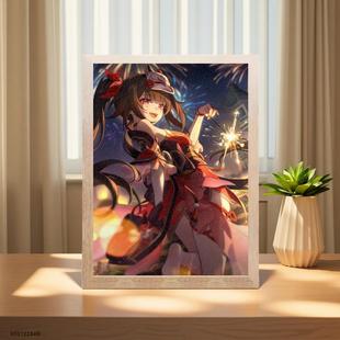 花火手办周边木质拼图带框积木拼图6到12岁女孩摆件解压创意礼物