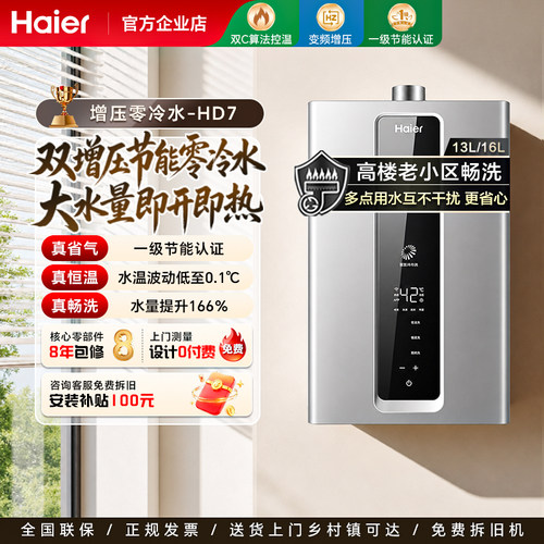 海尔天然气热水器家用强排式HD5