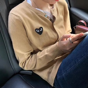 开衫女爱心羊毛衫毛衣桃心情侣春秋外套