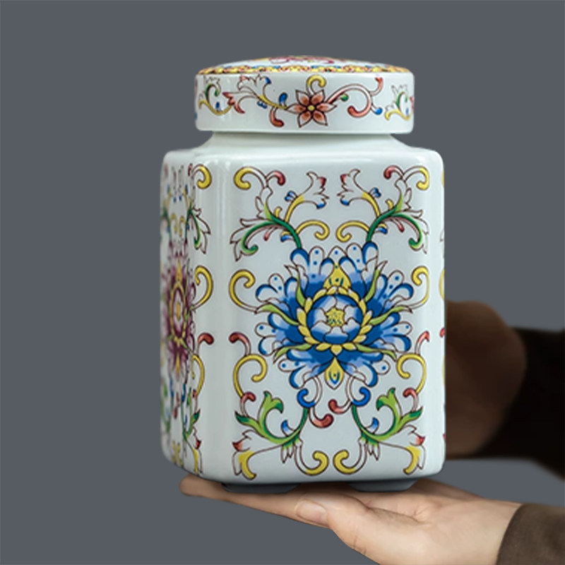 陶瓷茶叶罐家用密封青花瓷