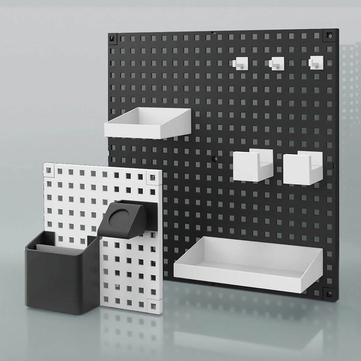 塑料洞洞板墙上置物架收纳板创意免打孔钉板简易挂钩孔板书房格置,收纳整理,收纳洞洞板,淘宝优惠券,粉丝福利购,淘宝优惠卷