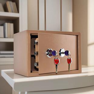 收纳箱收纳盒防火铁盒收纳箱家用证件保险钱箱保管盒子箱子保险箱