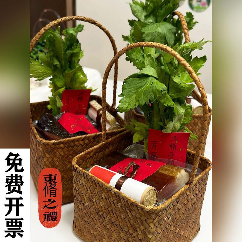 女神节礼品盒包装盒手提编织礼盒图片