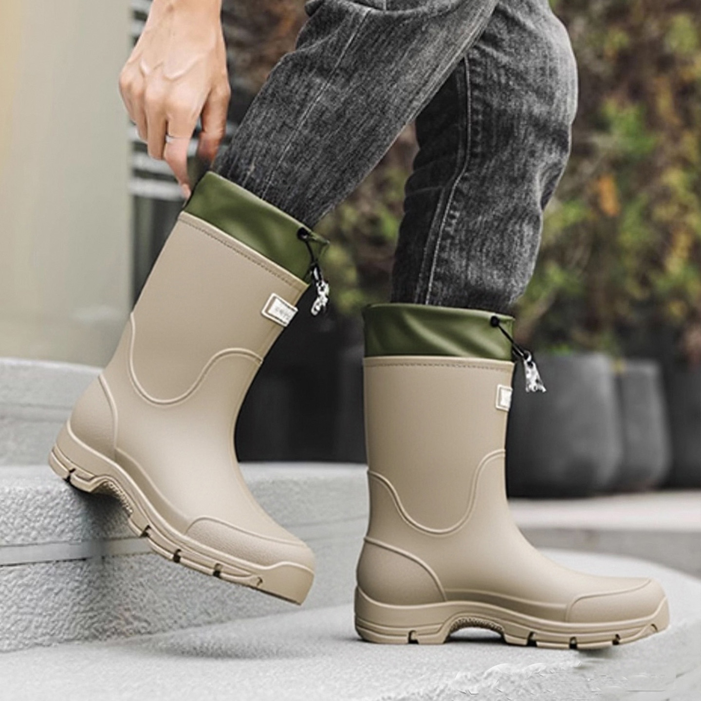 雨鞋女款时尚外穿2025新款成人中筒防水防滑大童胶鞋赶海靴套鞋男