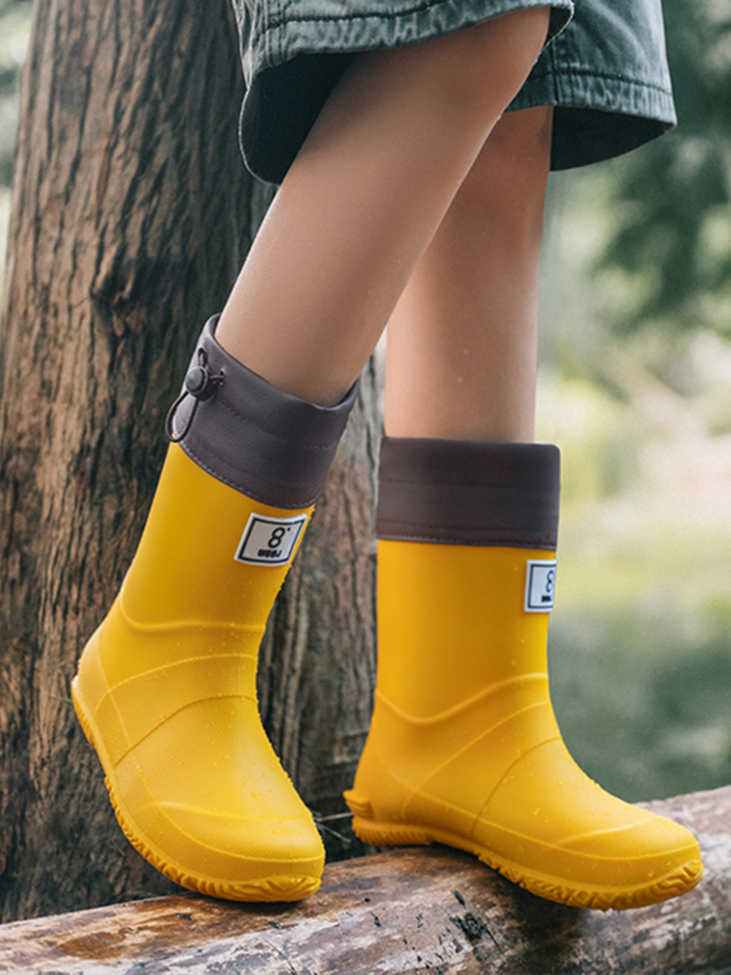 儿童雨靴男孩户外轻便防水防滑束口徒步水鞋胶鞋上学雨鞋套女赶海