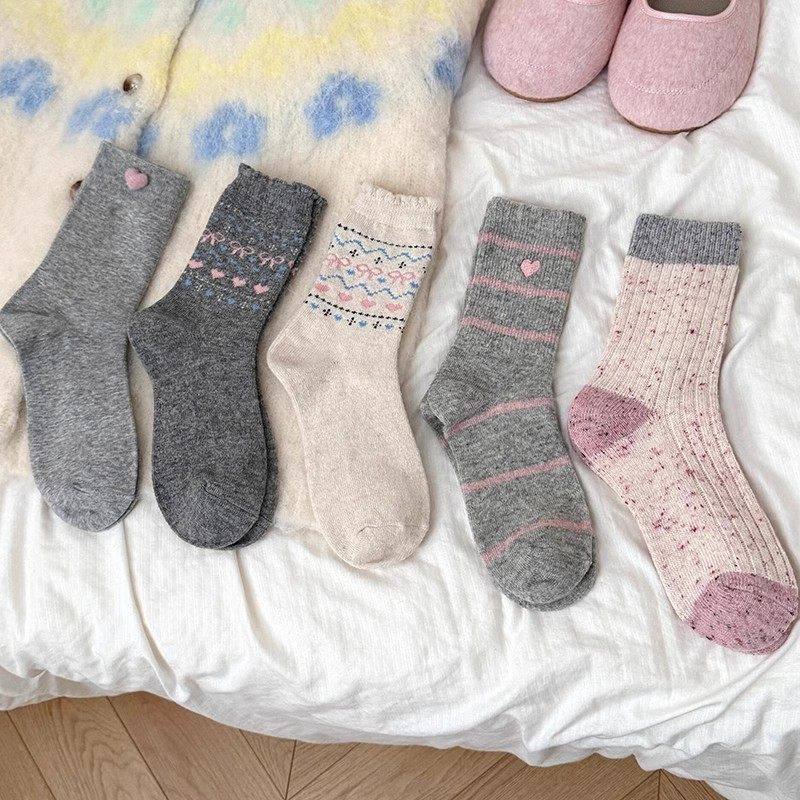 韩国粉色羊毛袜子女秋冬款加绒加厚保暖2025新款长筒堆堆袜网红袜,女士内衣/男士内衣/家居服,中筒袜,淘宝优惠券,粉丝福利购,淘宝优惠卷