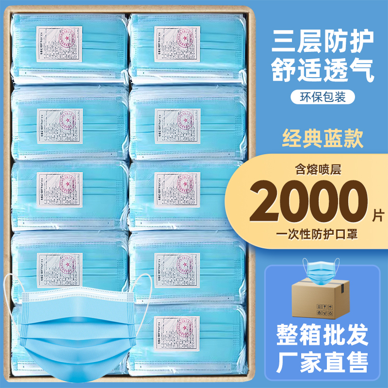一次性熔喷布口罩整箱批发开发票