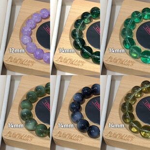 Luna 14mm琉璃珠素圈素串串珠手链 Valley·素｜12