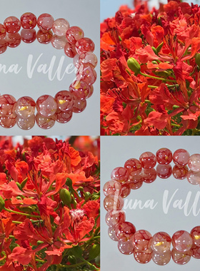 Luna Valley·素｜凤凰花 原创设计琉璃珠红色串珠毕业季礼物手链