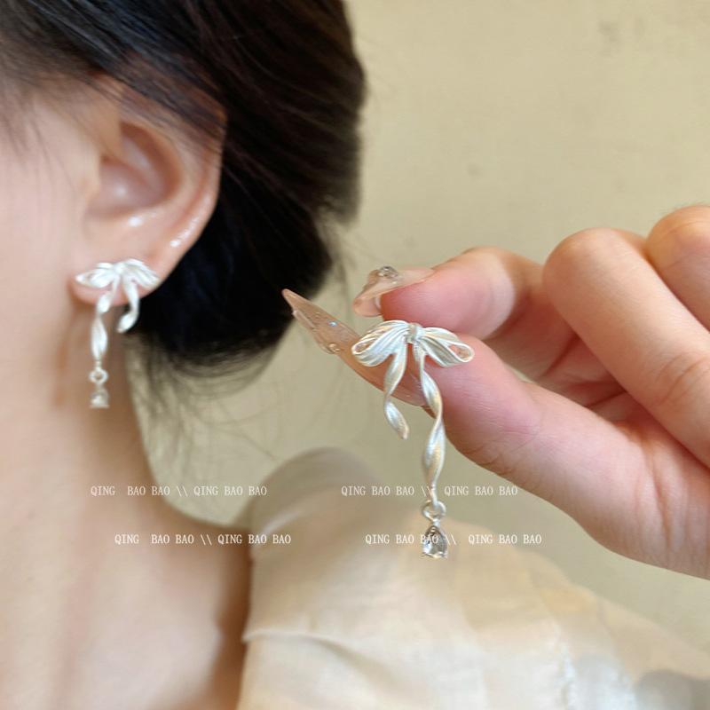 芭蕾蝴蝶结耳钉气质百搭