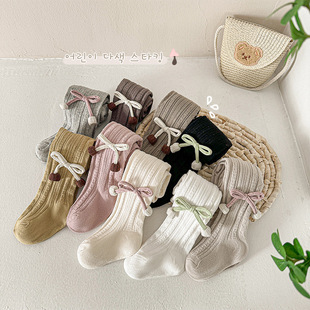 韩系洋气蝴蝶结儿童打底裤 连脚女宝宝打底 袜春秋款 婴幼儿女童连裤