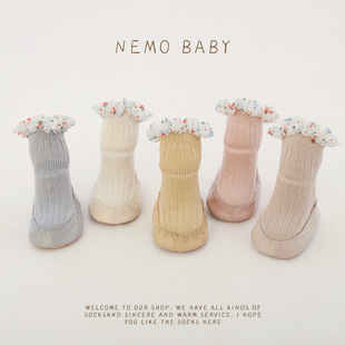 胶底防滑室内隔凉女宝宝公主地板袜 新品 婴儿学步地板鞋 袜2026春季