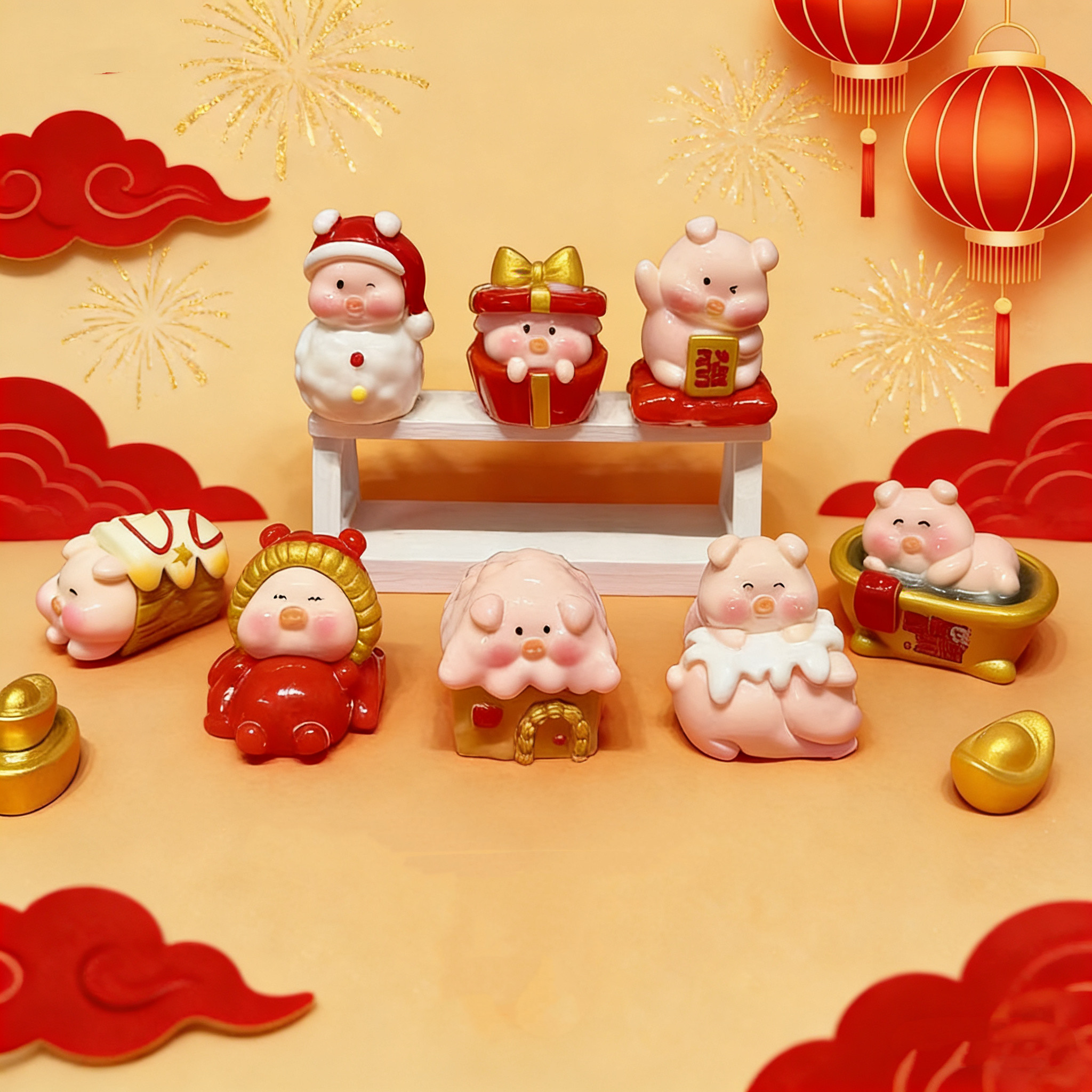 【个人单】【猪你发财】桌面摆件8色办公室DIY摆件,家居饰品,流水摆件,淘宝优惠券,粉丝福利购,淘宝优惠卷