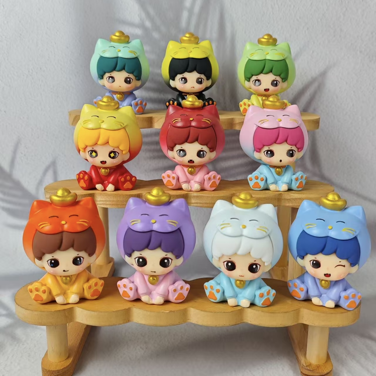 【个人单】萌萌女孩招财猫创意桌面摆件DIY饰品