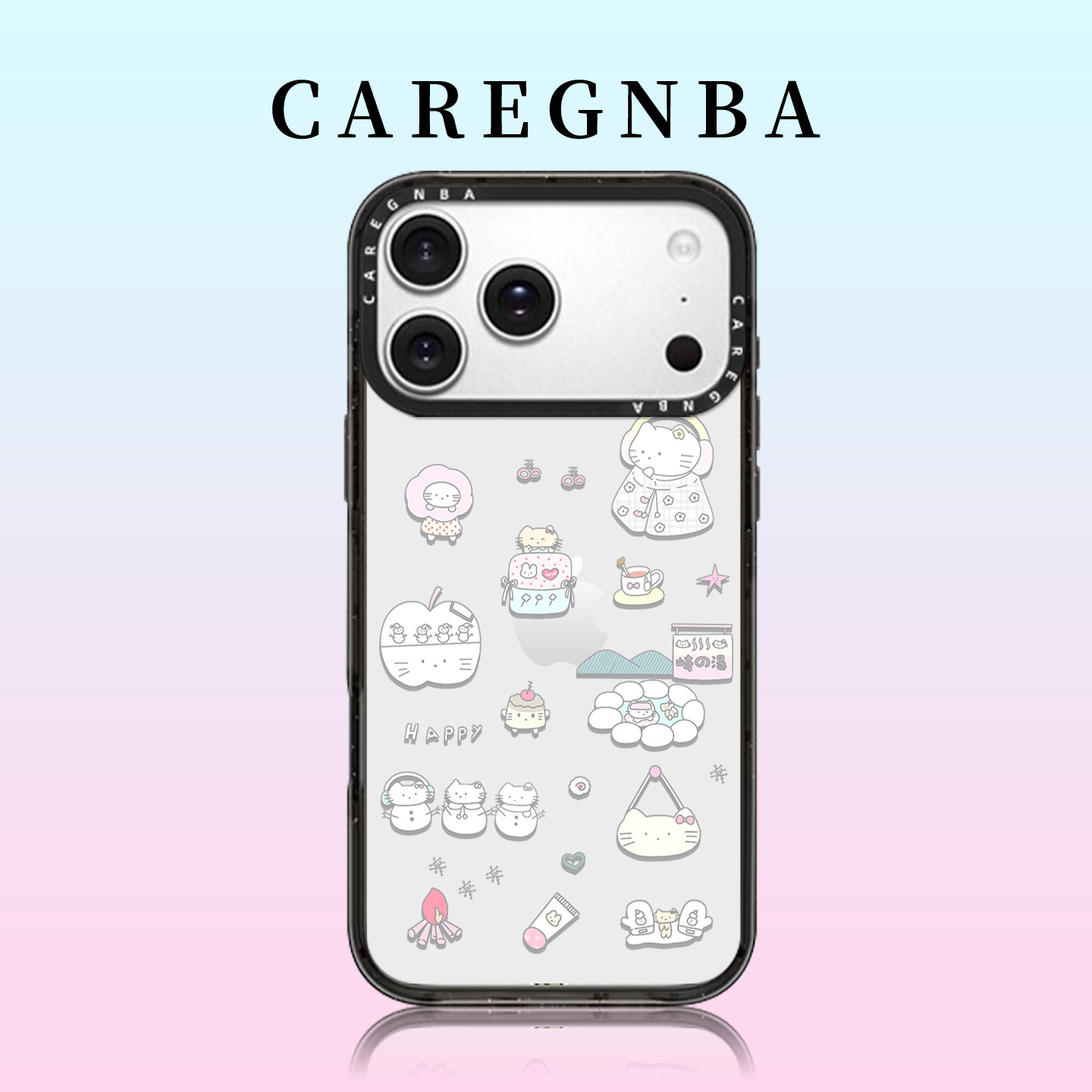 CAREGNBA可爱ins风带耳机猫咪适用iPhone17ProMax手机壳苹果16plus磁吸15pro亚克力14全包13防摔12高级感11女