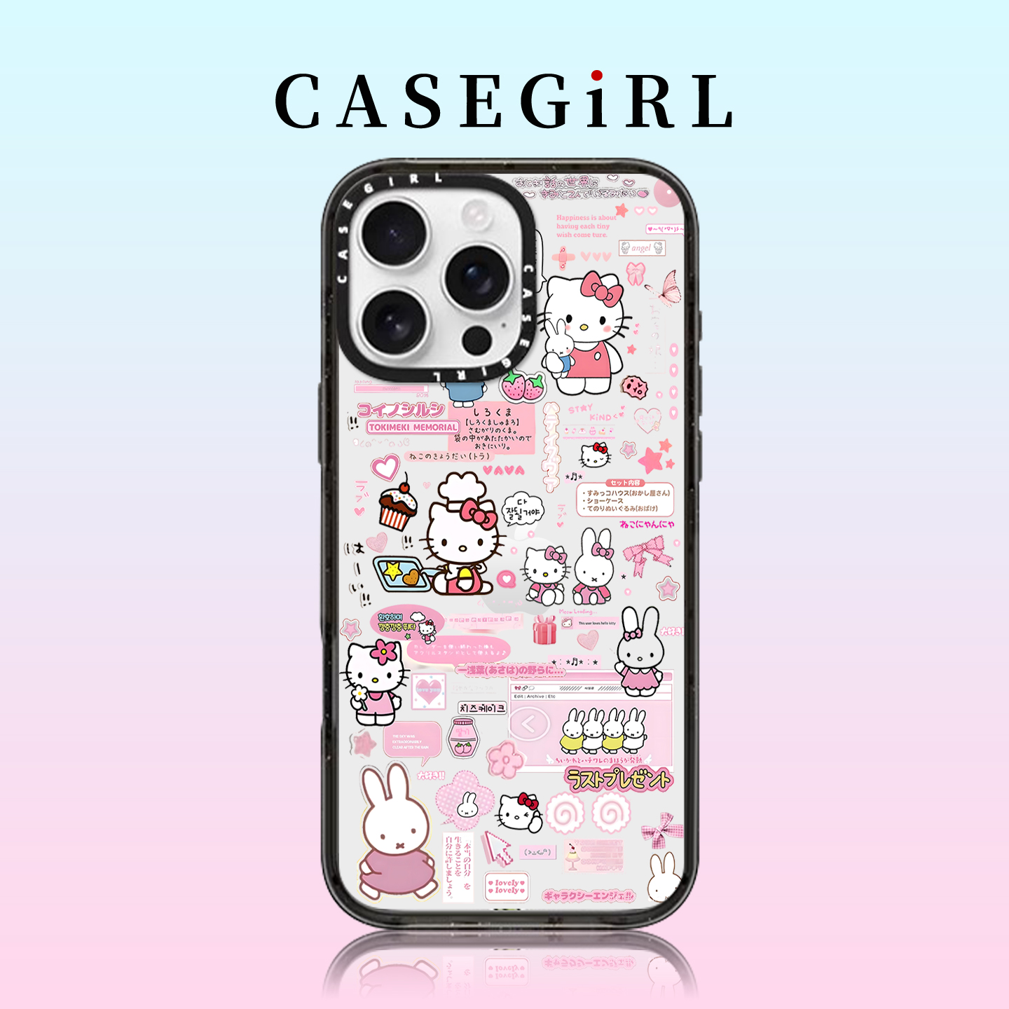 CASEGIRLHollokitty主题适用苹果17ProMax手机壳猫米菲兔iPhone15pro亚克力14plus卡通16全包ai键13防摔12/11