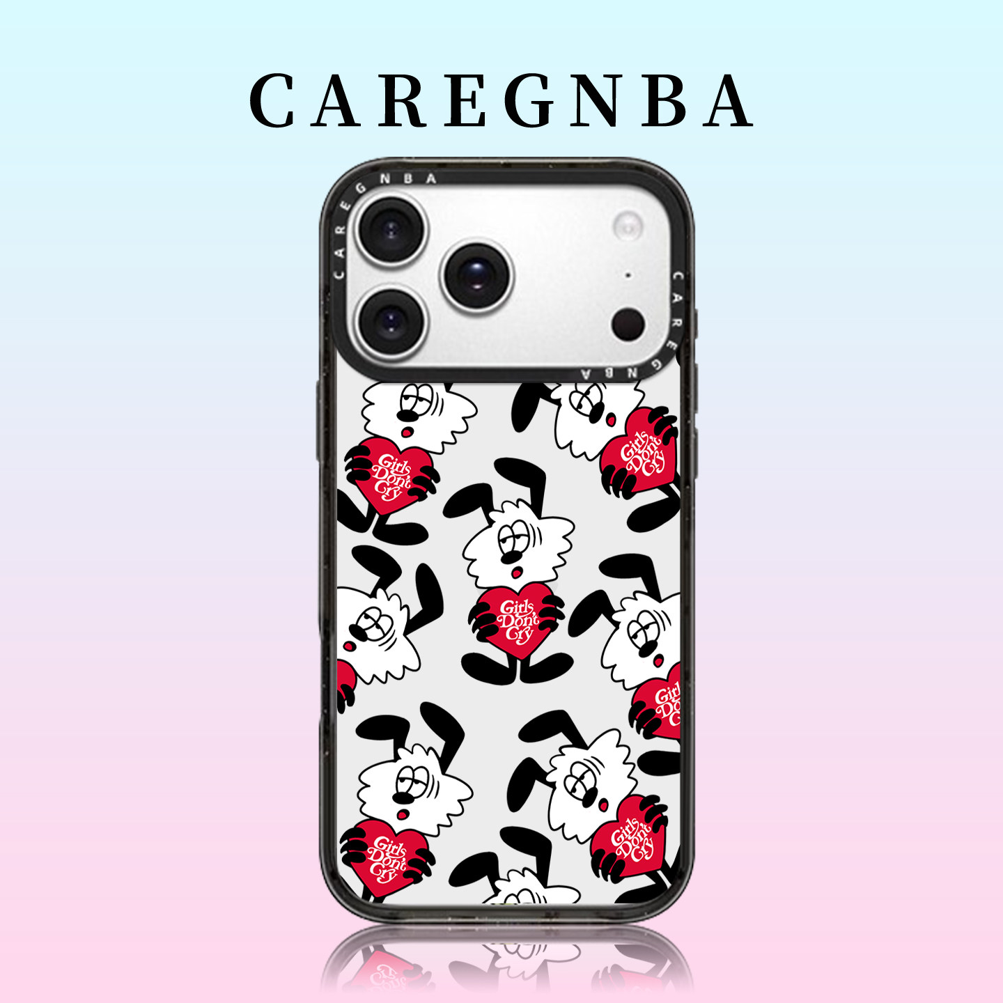 CAREGNBA联名爱心抱抱适用苹果17ProMax手机壳新款iPhone16pro亚克力15plus可爱14拍照键全包12防摔11女13