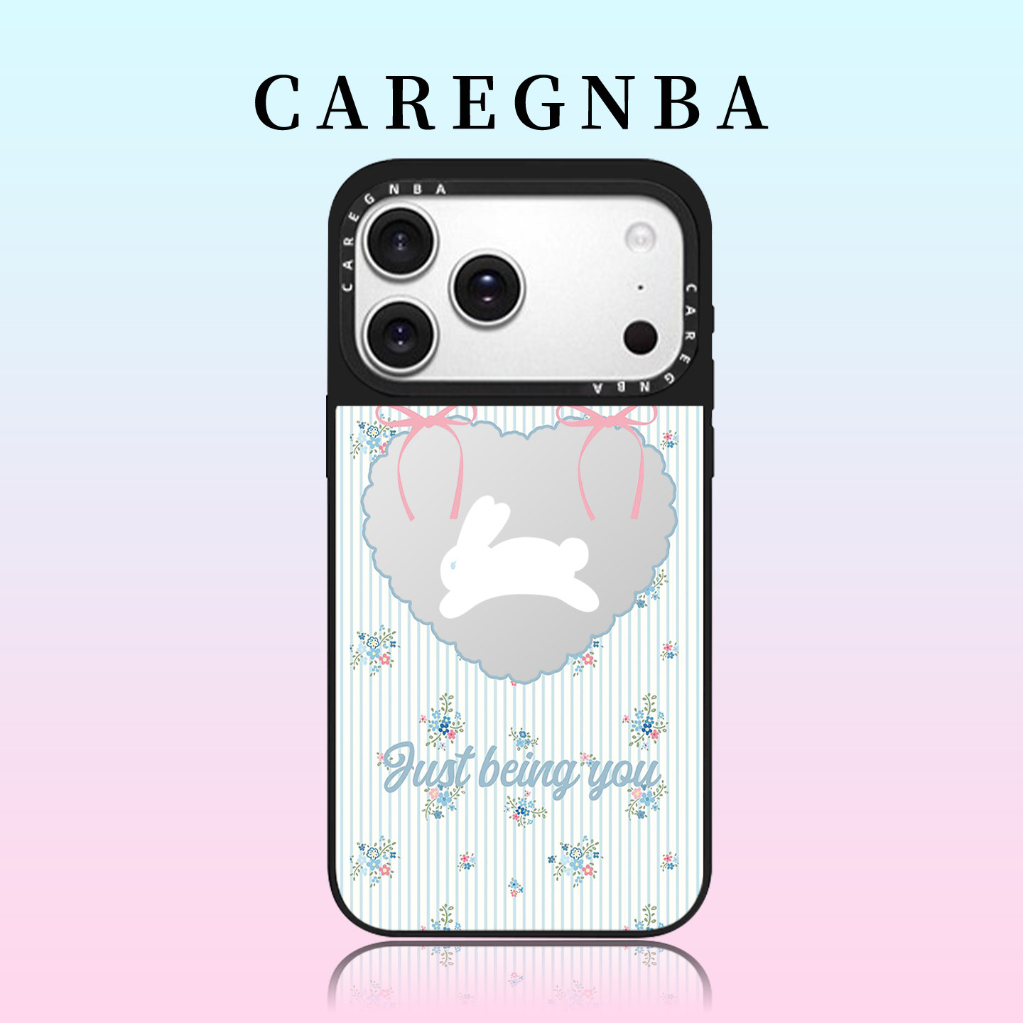 CAREGNBA碎花爱心蝴蝶结小兔iPhone17ProMax手