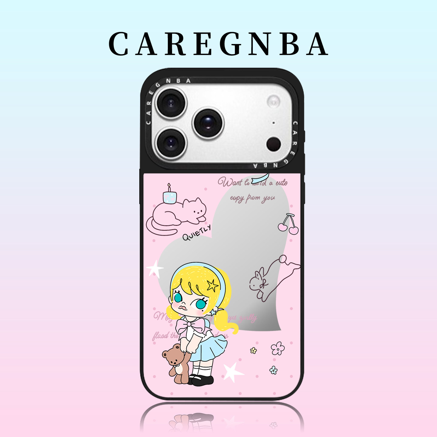 CAREGNBA联名爱心molly适用苹果17ProMax手机壳新款iPhone16pro巨好看15plus可爱14高级感小众12防摔11创意13