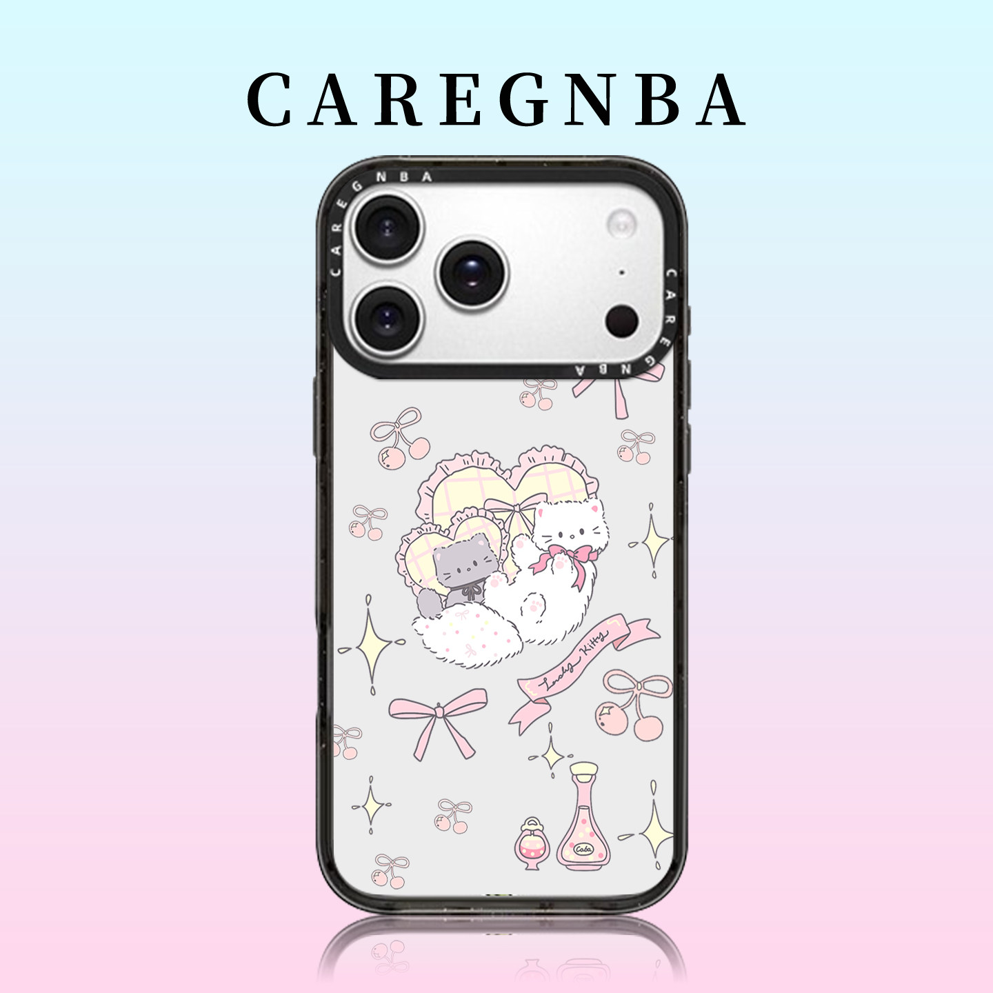 CAREGNBA蝴蝶猫咪适用iPhone17ProMax手机壳苹果16plus高级感15pro可爱13女生12相机按键全包11防摔XR新款14x