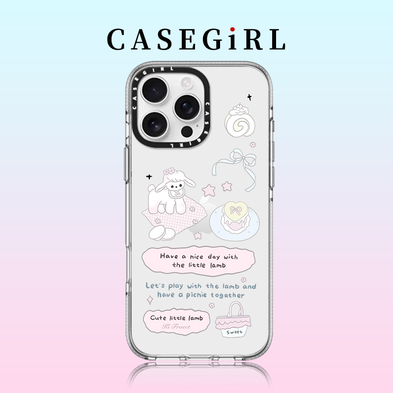 CASEGIRL联名森林早报适用iPhone16ProMax手机壳苹果14plus透明15pro亚克力13全包12防摔11网红XR咩咩春游pro