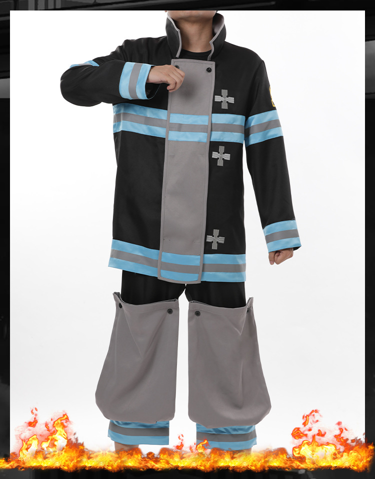炎炎消防队cosplay服装动漫同款消防服第8队反光套装男