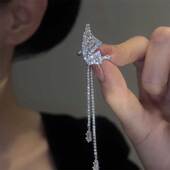 爆款 精致时尚 蝴蝶流苏耳骨夹无耳洞耳环女小众设计感耳饰2025新款