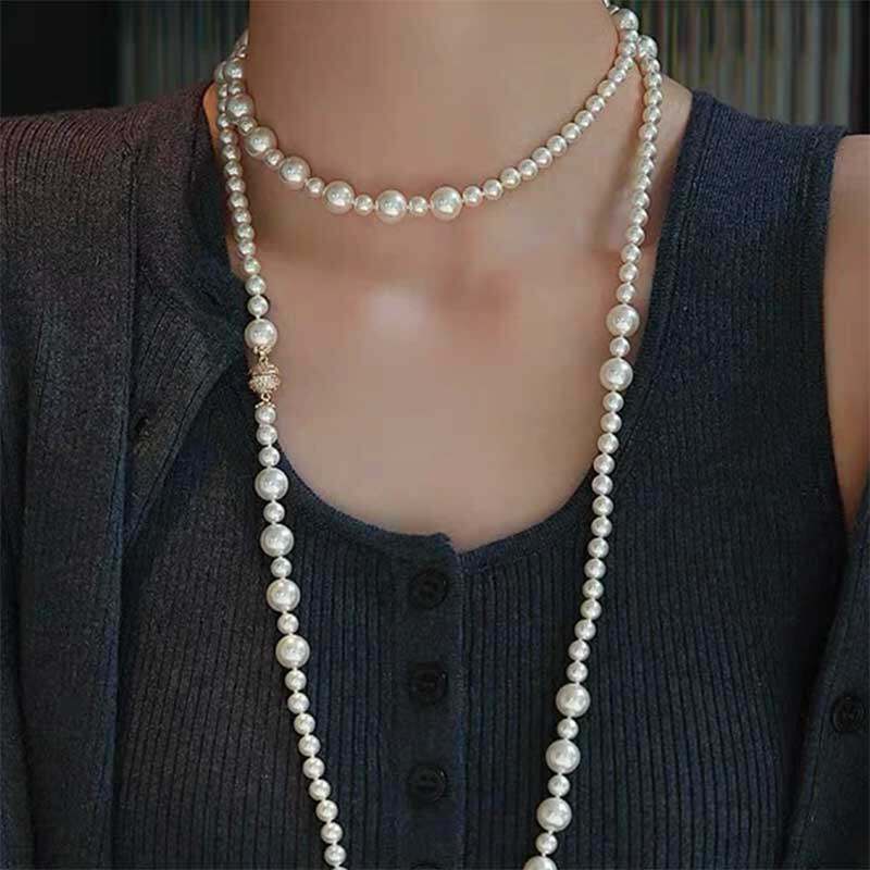 法式小香风叠戴式多层长款项链女时尚大气气质高级感2024新款爆款