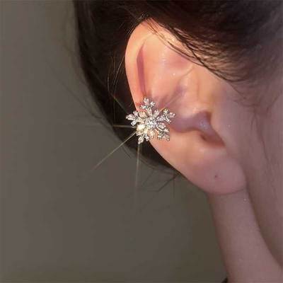 精致小巧雪花耳骨夹无耳洞耳夹女