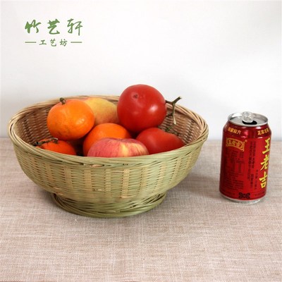纯手工竹编制品  果篮 竹簸箕 竹筐 收纳筐 果盘竹篮子馒头筐家用