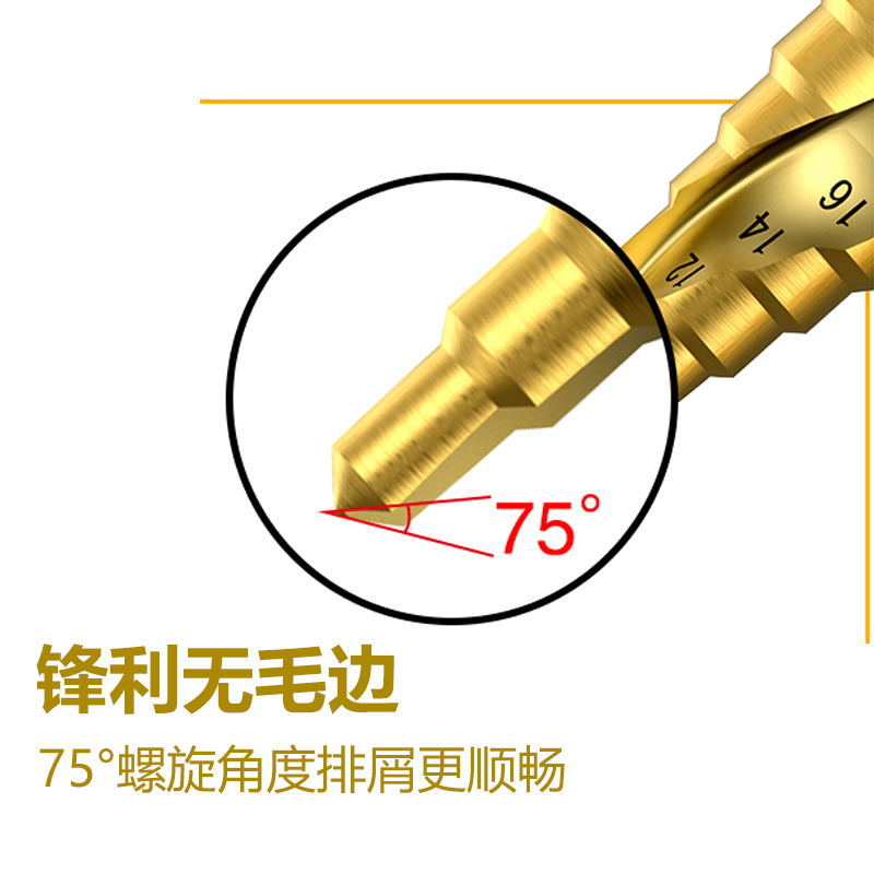 宝塔钻头万能金属阶梯形打孔开孔器多功能不锈钢台阶钻头钻铁专用