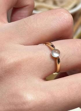 新中式清透仿天然玉髓精细款戒指女国风指环气质百搭食指戒高级感